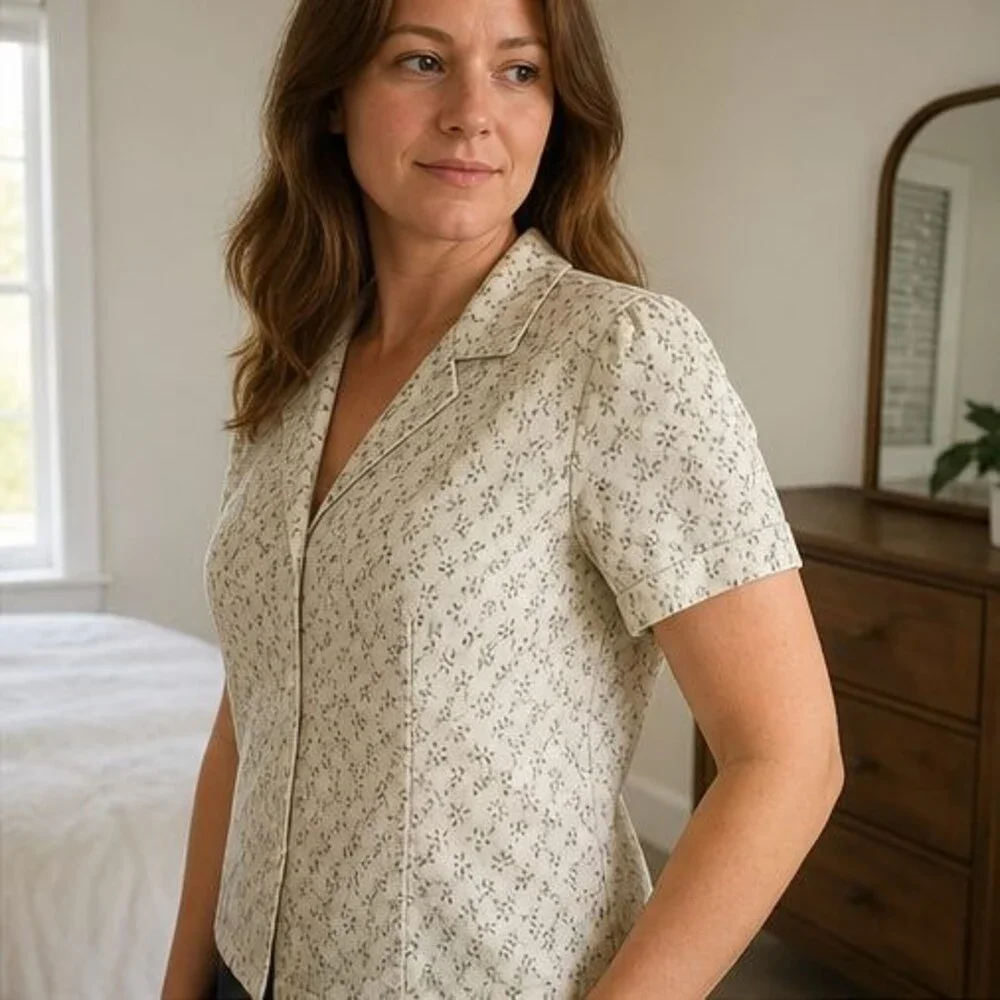 Navy Peplum Top